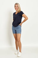 Organic Cotton V-Neck T-Shirt in Outback Eclipse