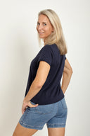 Organic Cotton V-Neck T-Shirt in Outback Eclipse