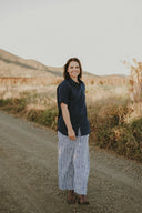 Outback Eclipse & White Stripes Drawstring Linen Pants