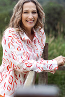 Outback Leaves Long Sleeve Organic Linen Shirt