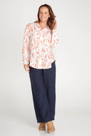 Outback Leaves Long Sleeve Organic Linen Shirt