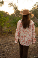 Outback Leaves Long Sleeve Organic Linen Shirt