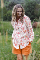 Outback Leaves Long Sleeve Organic Linen Shirt