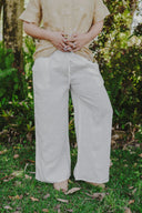 Outback White Organic Linen Pants