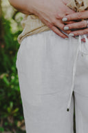 Outback White Organic Linen Pants