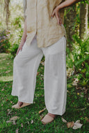 Outback White Organic Linen Pants