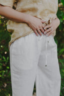 Outback White Organic Linen Pants
