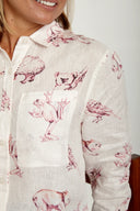 Outback Fauna Long Sleeve Organic Linen Shirt