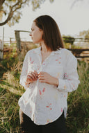 Outback Flora Long Sleeve Organic Linen Shirt