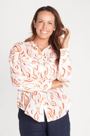 Outback Leaves Long Sleeve Organic Linen Shirt