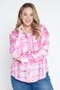 Pink Gingham Long Sleeve Linen Shirt