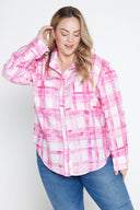 Pink Gingham Long Sleeve Linen Shirt