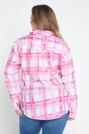 Pink Gingham Long Sleeve Linen Shirt