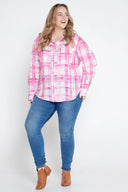 Pink Gingham Long Sleeve Linen Shirt