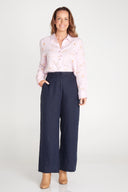 Pink Rural Outback Long Sleeve Organic Linen Shirt