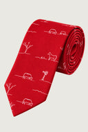 Rural Outback Woven Silk Men's Tie - Red