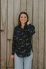 Rural Outback Navy Eclipse Embroidered Linen Shirt
