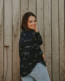 Rural Outback Midnight Embroidered Linen Shirt