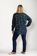 Rural Outback Midnight Embroidered Linen Shirt