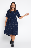 Rural Outback Eclipse Short Sleeve Organic Linen Dress