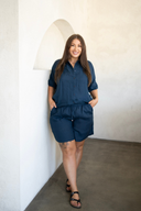Everyday Outback Navy Eclipse Organic Linen Shorts
