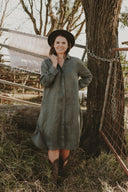 Spinifex Green Everyday Organic Linen Dress