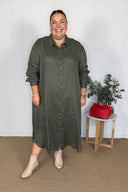 Spinifex Green Everyday Organic Linen Dress