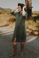 Spinifex Green Everyday Organic Linen Dress