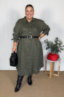 Spinifex Green Everyday Organic Linen Dress
