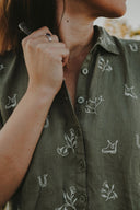 Spinifex Lady Jane Outback Organic Embroidered Linen Dress