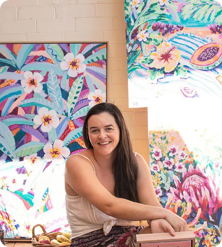 Stephanie Perrins, collaborating artist for Outback Linen