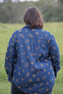 Lady Jane Denim Dark Embroidered Long Sleeve Shirt