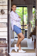 White Rural Outback Embroidered Linen Shirt