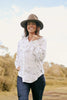 White Rural Outback Embroidered Linen Shirt