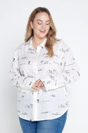 White Rural Outback Embroidered Linen Shirt