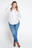 White Rural Outback Embroidered Linen Shirt