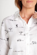 White Rural Outback Linen Shirt
