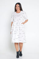 White Rural Outback Short Sleeve Organic Linen Dress