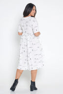 White Rural Outback Short Sleeve Organic Linen Dress