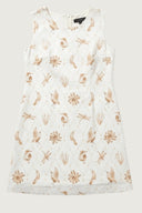 Bird Song Gold Organic Linen Shift Dress - Outback Linen Co