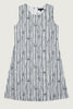 Bush Stripe Blue & White Organic Linen Shift Dress - Outback Linen Co