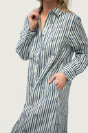Bush Stripe Linen Dress - Eclipse Navy