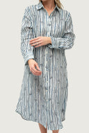 Bush Stripe Linen Dress - Eclipse Navy