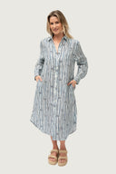 Bush Stripe Linen Dress - Eclipse Navy