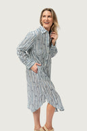Bush Stripe Linen Dress - Eclipse Navy
