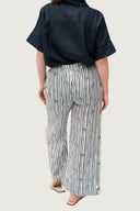 Bush Stripe  Linen Pants - Eclipse Navy
