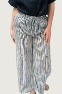Bush Stripe  Linen Pants - Eclipse Navy