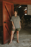 Bush Stripe Spinifex Organic Linen Short Sleeve Shirt - Outback Linen Co