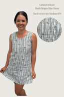 Bush Stripe Blue & White Organic Linen Shift Dress