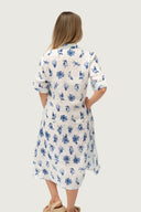 Feather and Flight Linen Dress - Coastal Flight